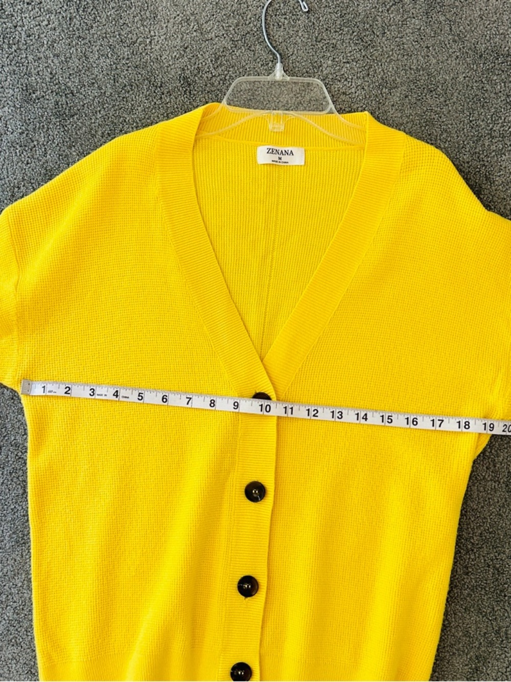 Zenana yellow / gold cotton cardigan sweater, size M - Picture 3 of 9